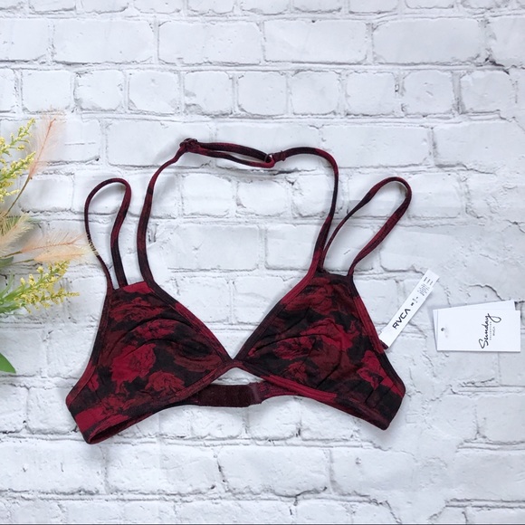 RVCA Other - RVCA Women's Rose Park Bralette Floral Wine Small
